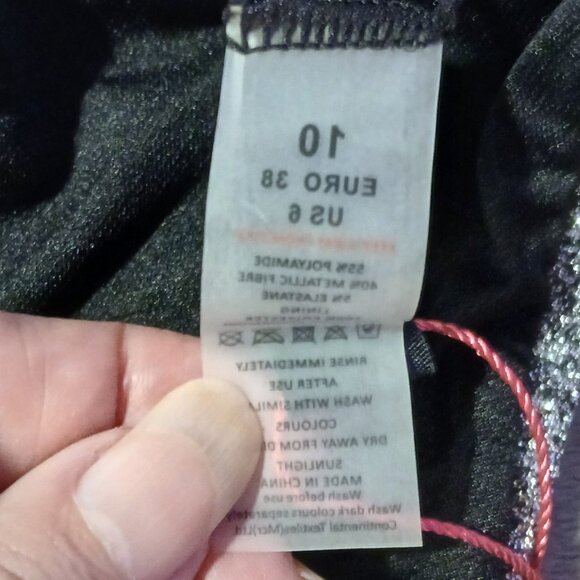 South Beach Women's Silver Metallic Bikini Bottom Side Tie Ring Detail N… - Picture 6 of 7